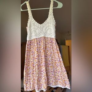 Floral knit short spring dress